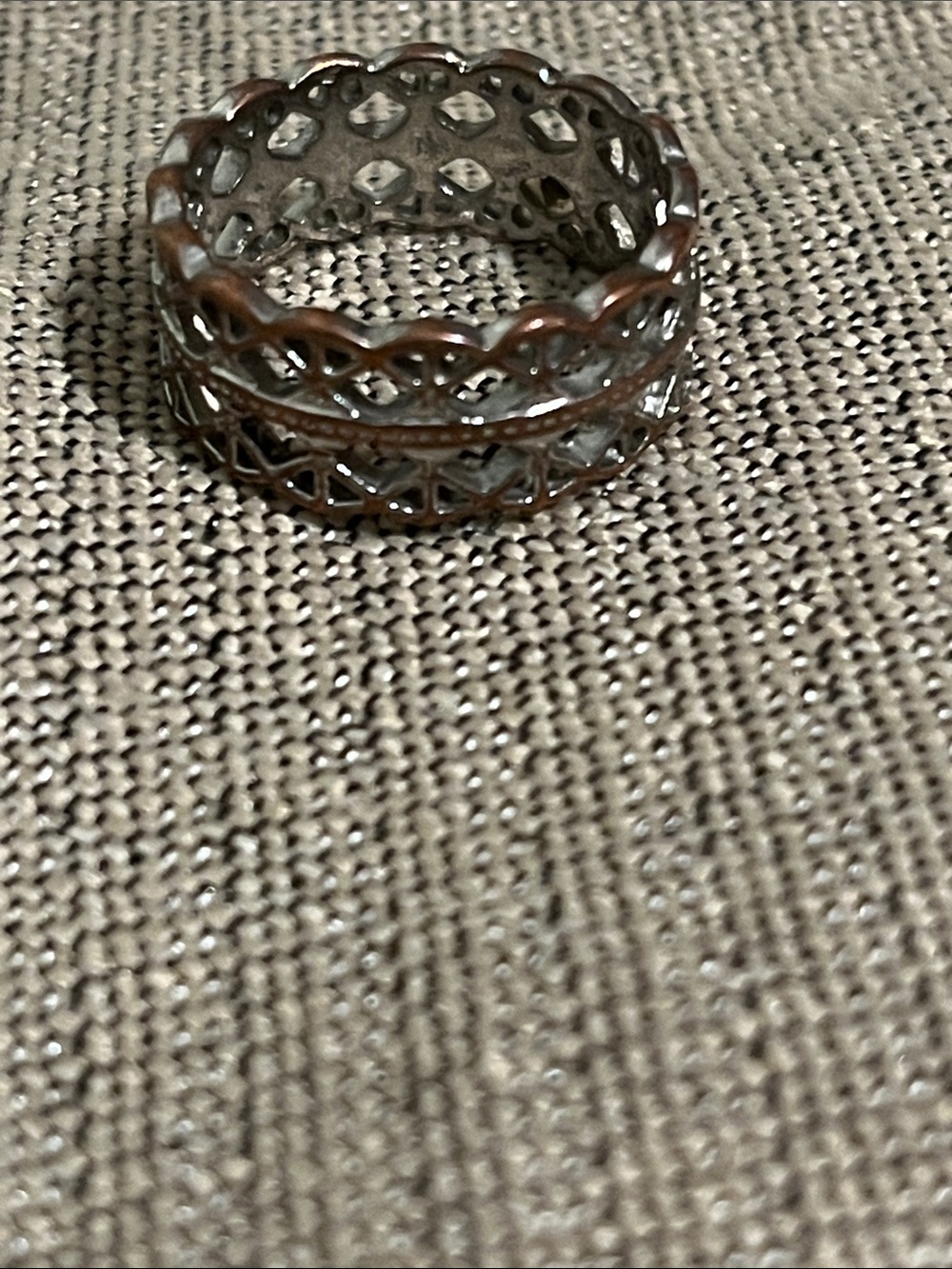 Vintage openwork wide band ring